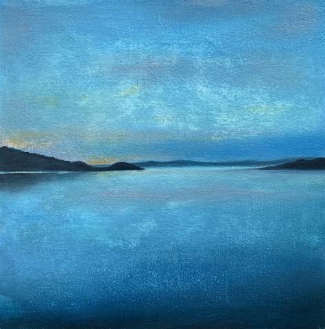 LIGHT BLUE SUNSET Painting by Goran Petmil | Saatchi Art