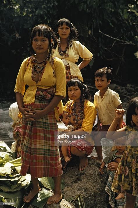 Mansaka Women In Traditional Dress And Jewelry One Is Breastfeeding Philippines Culture