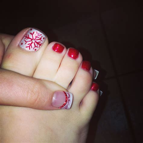 Christmas Nails Polished Pinterest Pedicures Mani Pedi And Makeup