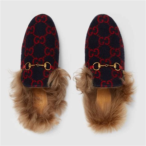 Blue Red Gg Wool Womens Princetown Slipper Gucci® Us In 2020