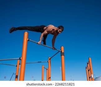 Man Naked Torso Makes Balance On Stock Photo Shutterstock