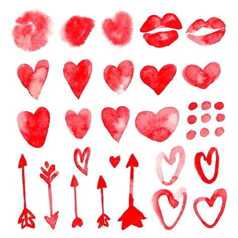 Premium Vector Set Of Valintine Day Design Elements Love Painting