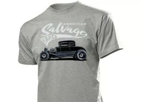 CAMISETA AMERICAN SALVAGE Yard Eeuu Coche Hot Rod Ratty Rockabilly Vintage V8 EUR 15 91