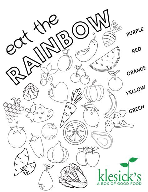 Eat A Rainbow Coloring Sheet Coloring Pages