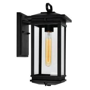 C Cattleya 1 Light Black Finish Metal And Brass Motion Sensing Dusk To