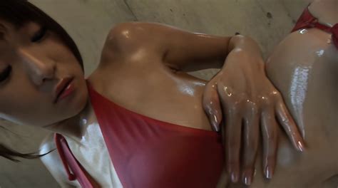 Mizuki Horii Busty Girl In Red Bikini Soaking With Oil At Bathroom Red Girl