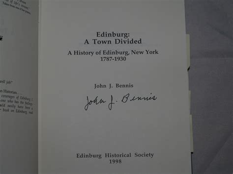 Edinburg: A Town Divided: A History of Edinburg, New York (SIGNED) by