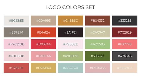 Premium Vector | Logo colors set with color codes