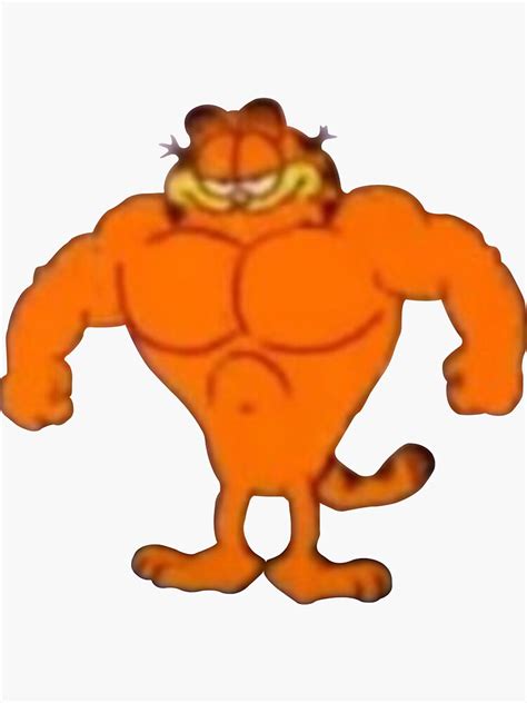 "Buff Garfield Meme" Sticker for Sale by tttatia | Redbubble