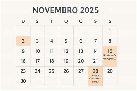 Feriados de novembro de 2025: confira datas, emendas e dicas para ...