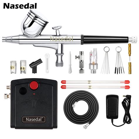 Nasedal Dual Action Airbrush Kit With Air Compressor Mm Air Brush