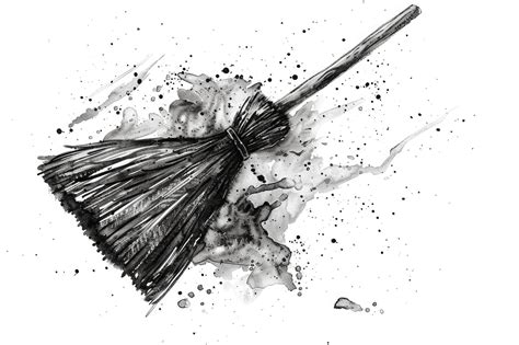 Premium Photo | Detailed black and white drawing of a broom Perfect for ...