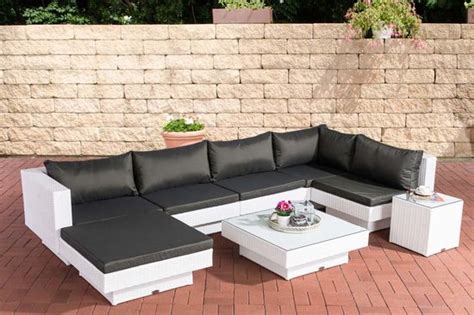 Clp Tunis Tuin Loungeset Poly Rotan Rotan Wit Overtrek