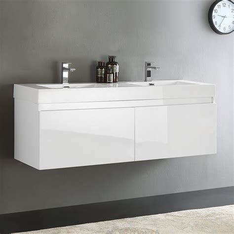 Fresca Fcb Wh I Inch Mezzo Modern Double Sink Vanity With