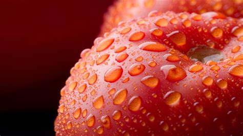 Fond d écran aliments rouge la photographie gouttes d eau fermer