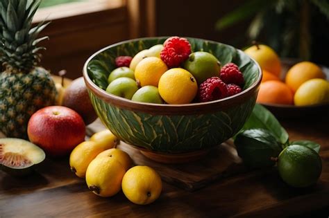 Premium Photo Tropical Fruit Bowl
