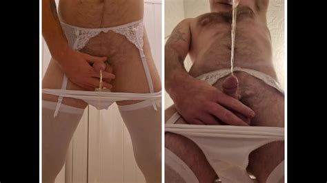 Dual View Pissing In The Toilet While Wearing White Lingerie Pornhub Gay
