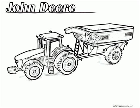 John Deere Tractor 1 Coloring Page Free Printable Coloring Pages