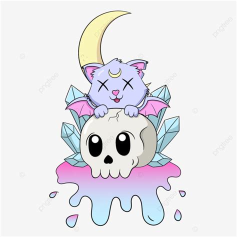 Cute Creepy Pastel Goth Kawaii Cat Graphic By Unlimited Art Creative