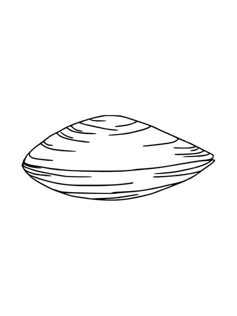 Easy Clam Coloring Page