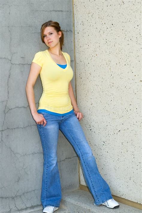 Cute Brunette Stock Photo Image Of Blonde Cleavage Woman 4510466