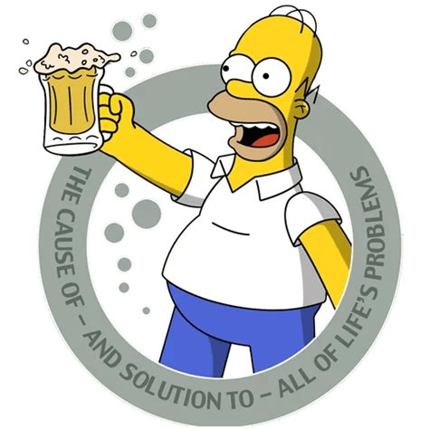 Homer Simpson Beer The Cause And Solution Sticker Imagenes De Homero