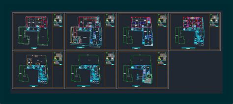 Floors Hotel With Pool And Architectural Plans D Dwg Design Full