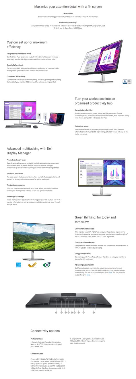 Dell P2723QE 27inch 4K IPS Monitor | Monitors | Scorptec Computers