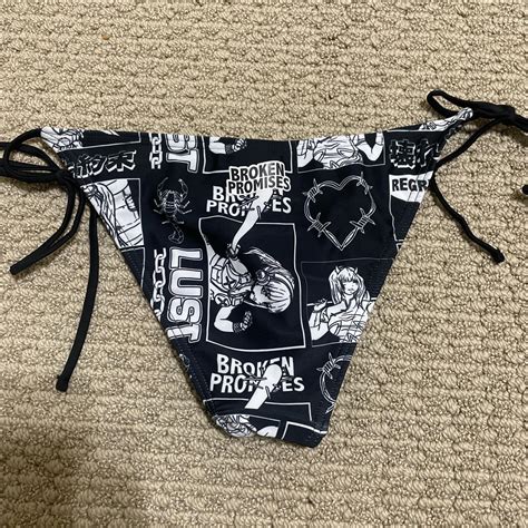 Medium Broken Promises Bikini Bottoms Never Worn Depop