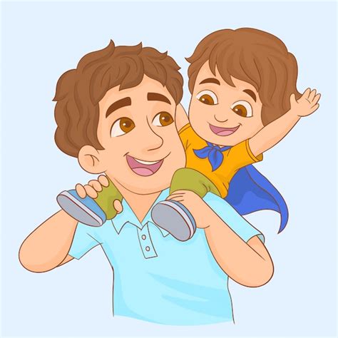 Padre E Hijo Dibujos Animados Caricatura Padre E Hijo Padre E Hijo