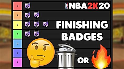 RANKING ALL THE FINISHING BADGES IN TIERS ON NBA 2K20 YouTube