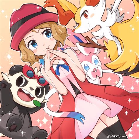 Serena Sylveon Braixen And Pancham Pokemon And 2 More Drawn By