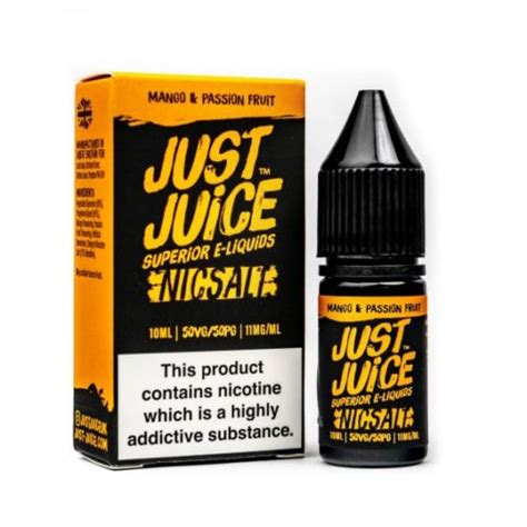 Mango And Passion Fruit Nic Salt E Liquid By Just Juice Free Next Day