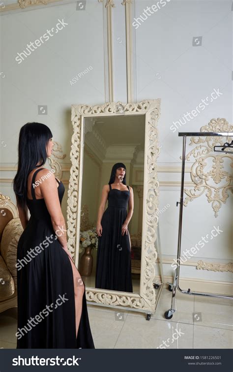 Hot Sexy Curvy Brunette Posing Black Stock Photo Edit Now