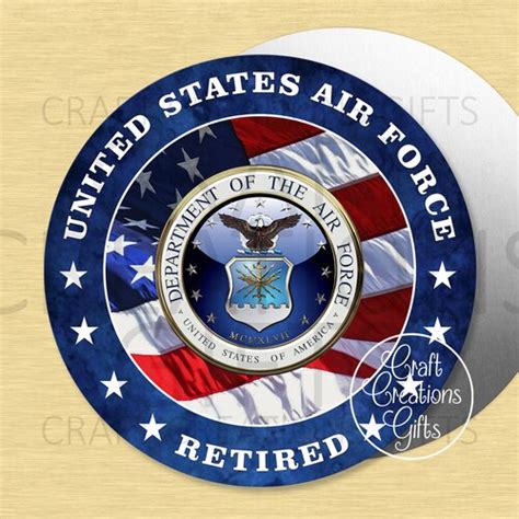 Round Metal Sign Air Force Veteran Military Wreaths Crafts Etsy