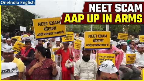 Neet Controversy Aap Stages Protest At Jantar One News Page Video