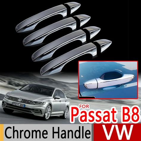 For VW Passat B8 Chrome Handle Covers Trim Set of 4 Volkswagen MK8 2016 ...