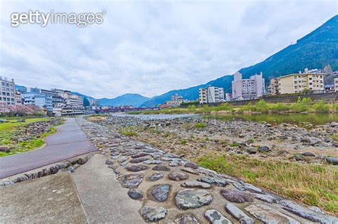 River And Green Mountain Of Gero Onsen Hot Spring Resort Town In Gifu