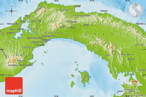 Physical Map Of Panama