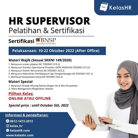 Pelatihan And Sertifikasi Hr Supervisor Bnsp Kelashr