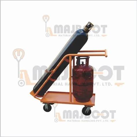 MAJBOOT Mild Steel Double Gas Cylinder Trolley LPG Oxygen Gas