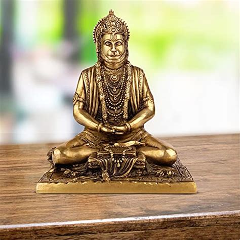 Artvarko Brass Lord Hanuman Ji Murti Dhyan Mudra Meditation Bajrangbali