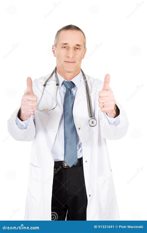 Mature Male Doctor With Thumbs Up Stock Image Image Of Caucasian Ordynator