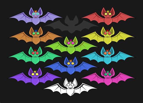 Colorful Set Of Cool Vampire Bats 4736654 Vector Art At Vecteezy