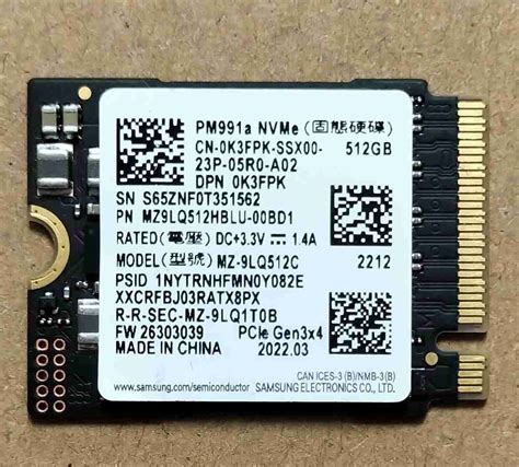 Samsung PM991a 1TB 512GB 2230 M.2 NVMe PCIe SSD Solid State – 1000depot