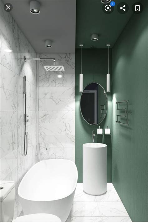 Ванна мрамор + изумрудные окрашенные стены | Idee per il bagno, Idee ...