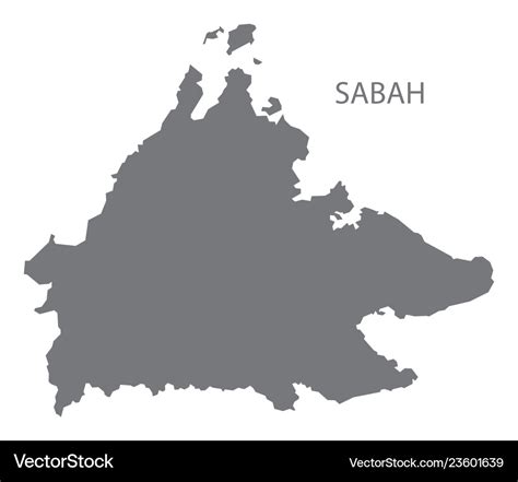 Sabah Malaysia Map Grey Royalty Free Vector Image, 44% OFF