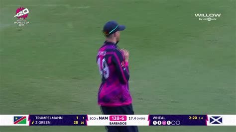 Brad Wheal To Zane Green Wicket Caught Nam Vs Sco Th Match