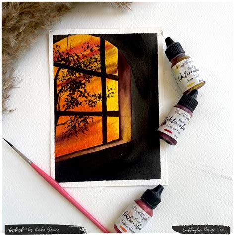 Sunset By The Window Watercolor Painting Hndmd Blog