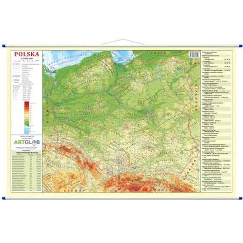 Polska Mapa Ścienna Dwustronna Fizyczno Administracyjna 1 1 800 000 Ekograf